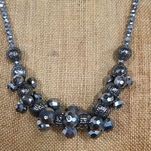 Silver Multi Bead Necklace - Picture 3 of 5